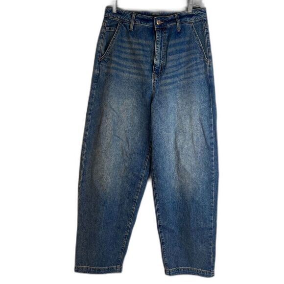 Wild Fable NWT Mid Rise Baggy Denim Jean Slouchy Back Cinch Tab Size 4/29 - Picture 1 of 11
